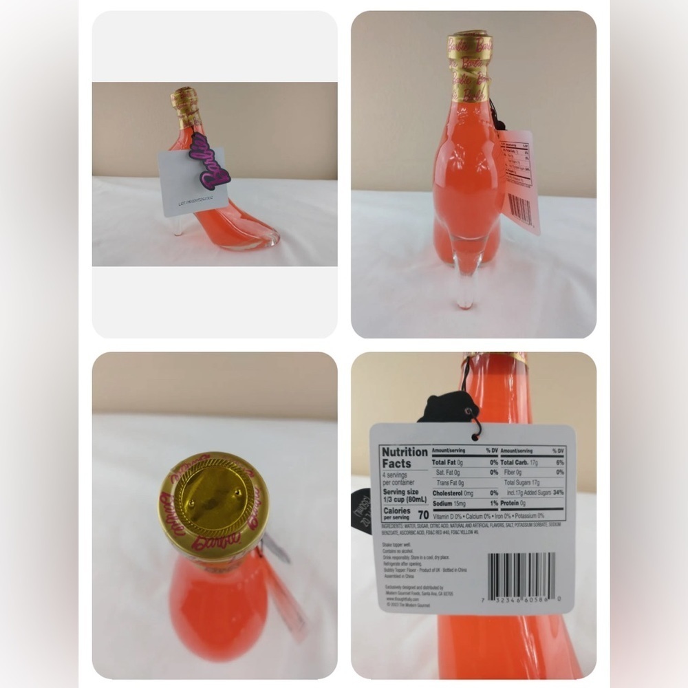 Extremely Rare!! 🎁 New Barbie Glass High Heal Bottle, 8.3”H - Picture 3 of 6